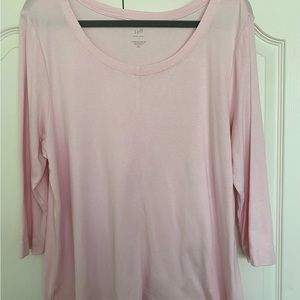 J Jill Perfect Pima Tee in light pink XL Petite